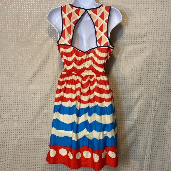 Anthropologie We Love Vera High Seas Dress with Smocked Waist & Cutout Back - Picture 8 of 9